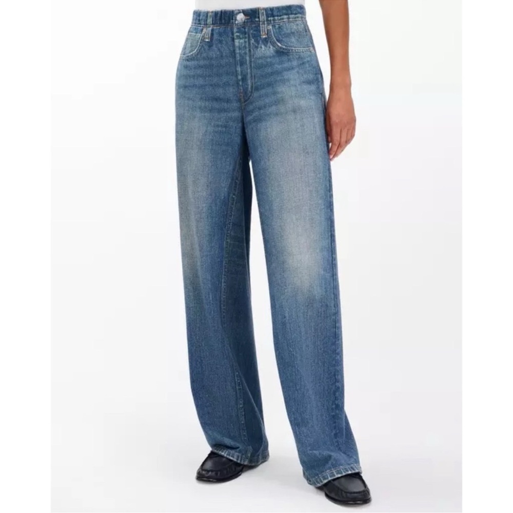 Rag & Bone Miramar Wide-Leg Sweatpant Jeans Blue Medium